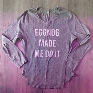 Old Navy Gray Long Sleeve Tee with Fun Slogan